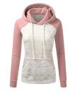 Casual Color Block Fleece Hooded Sweatshirt