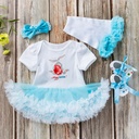 Newborn Children's Skirt Easter Short Sleeved Cartoon Rabbit Mesh Skirt