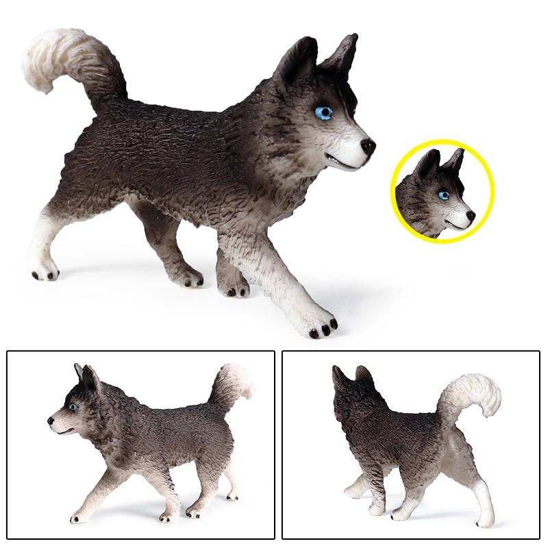 Simulation Static Solid Wild Animal Model Husky Pet Dog