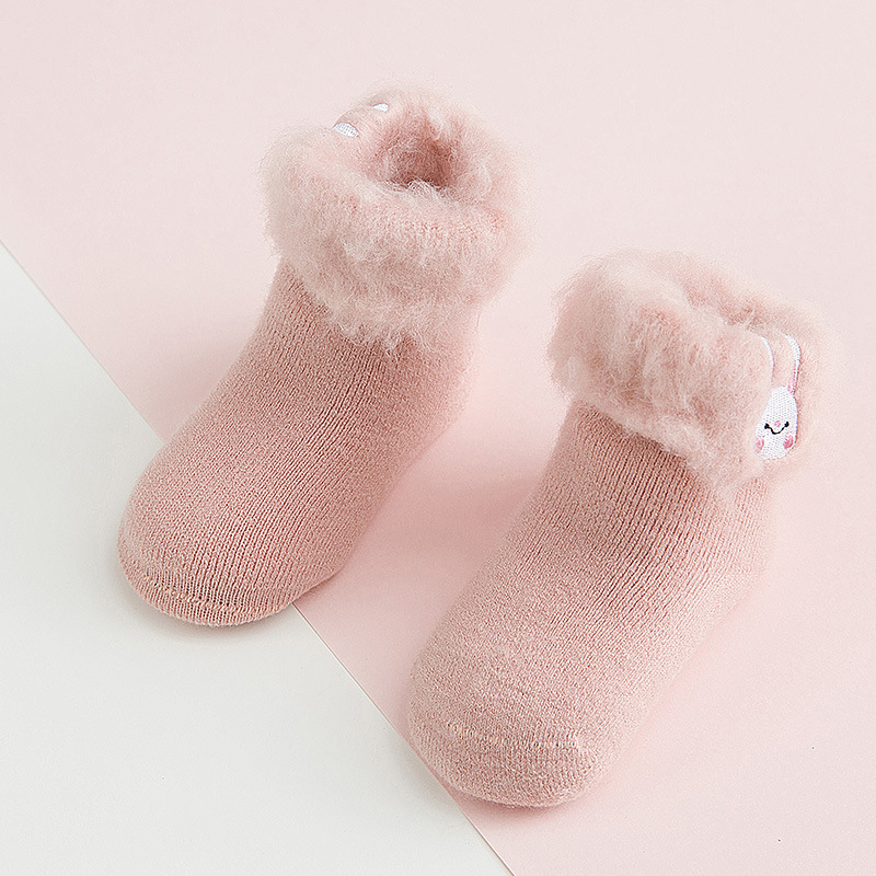 Brushed Embroidery Baby Socks Autumn And Winter Plus VelvetBrushed Embroidery Baby Socks Autumn And Winter Plus Velvet