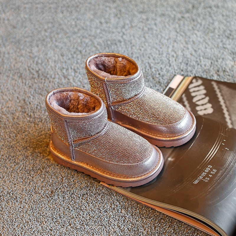 New plus velvet fashion children's mid-boots