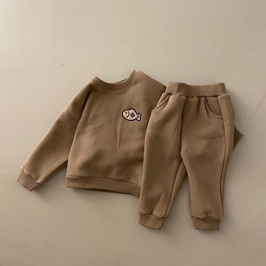 Children's Padded Sweater Small Fish Suit