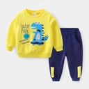 Children's trousers long-sleeved two-piece men's cartoon casual sweater