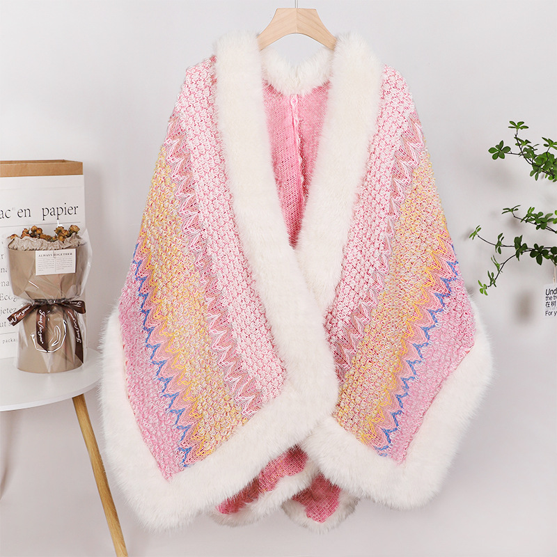 High Environmental Protection Fox Shawl Advanced Socialite Style Thickened Cape