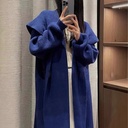 معطف صوفي أخضر من صوف الألباكا المحبوك يدويًا للنساء