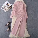 Women's Suit Small Fragrant Style Knitted Sweater Wide Leg Pants Two-piece Fashion