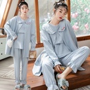 New Spring And Autumn Maternity Pajamas, Long-Sleeved Cotton Three-Piece Solid Color