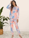 Home Clothes Set Pajamas Female Autumn And Winter Tie-dye Long-sleeved Trousers