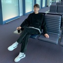 Solid Color Sweater Suit Men's Set With Casual Sports Outer