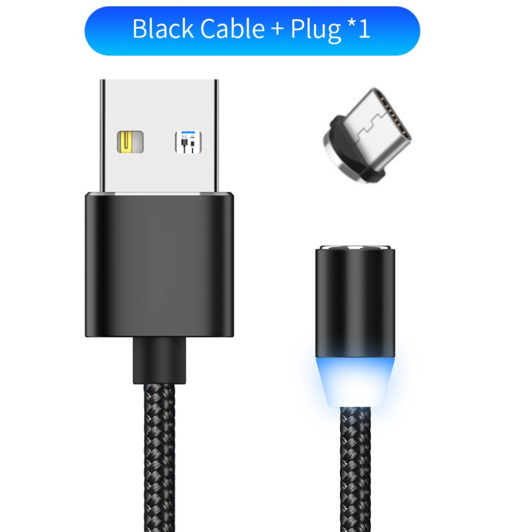 كابل شحن مغناطيسي LED بطول 1 متر متوافق مع منتجات أبل