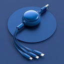 كابل شحن USB من النوع C قابل للسحب بثلاث وظائف في واحد