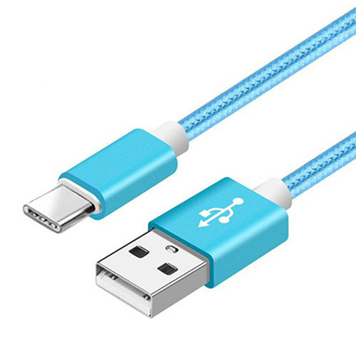 كابل شحن بيانات V8 مضفر من النايلون متوافق مع Apple