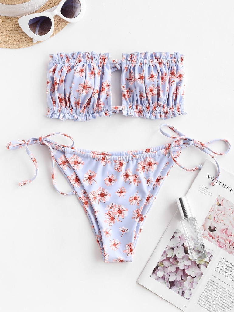 Pleated Hollowed Purple Underwear Suit