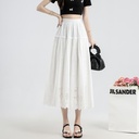 New Chinese Style Chinese Style Embroidery Skirt A- Line Mid-length Tiered-ruffle Dress