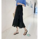 Vacation Style Floral Skirt Chiffon Dress Skirt One-piece Ruffled