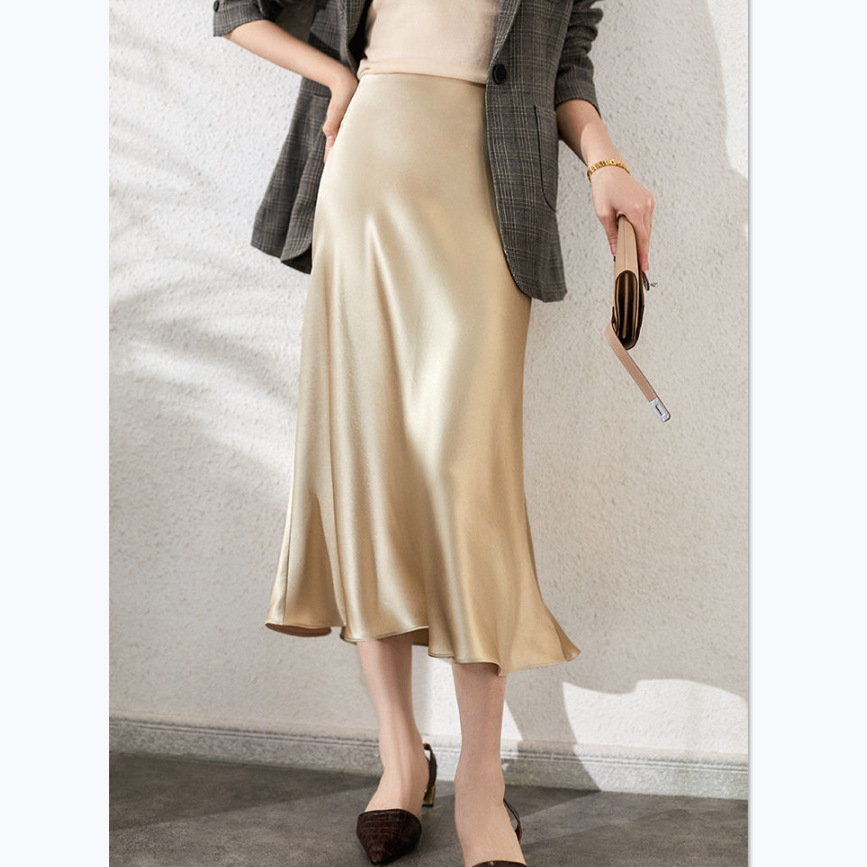 Women's Satin Retro Stretch Skirt