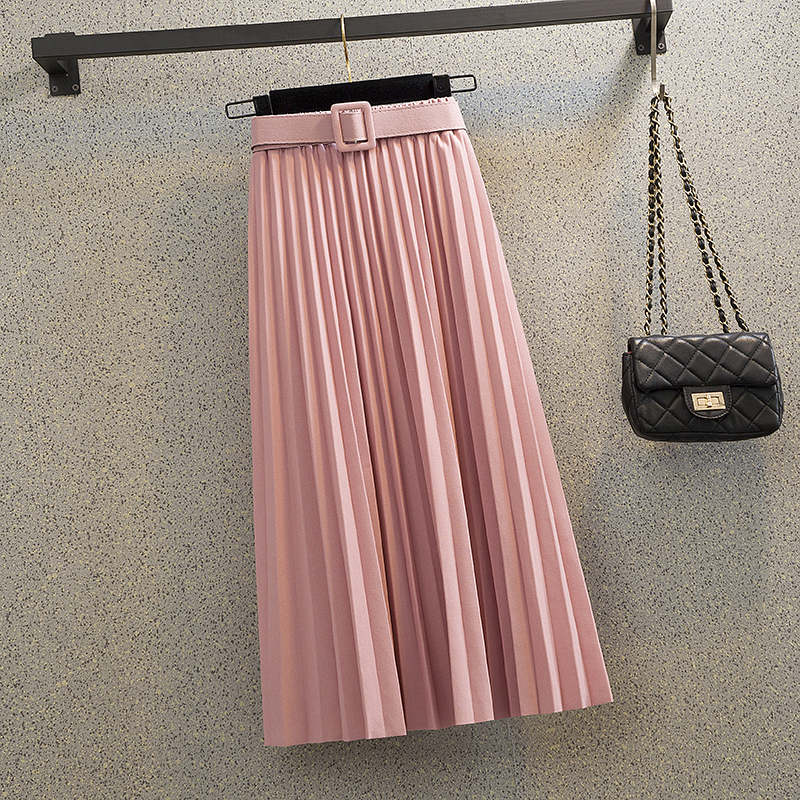 New Mid-length And Thin A-line Mori Girl Large Pleated High Waist Skirt