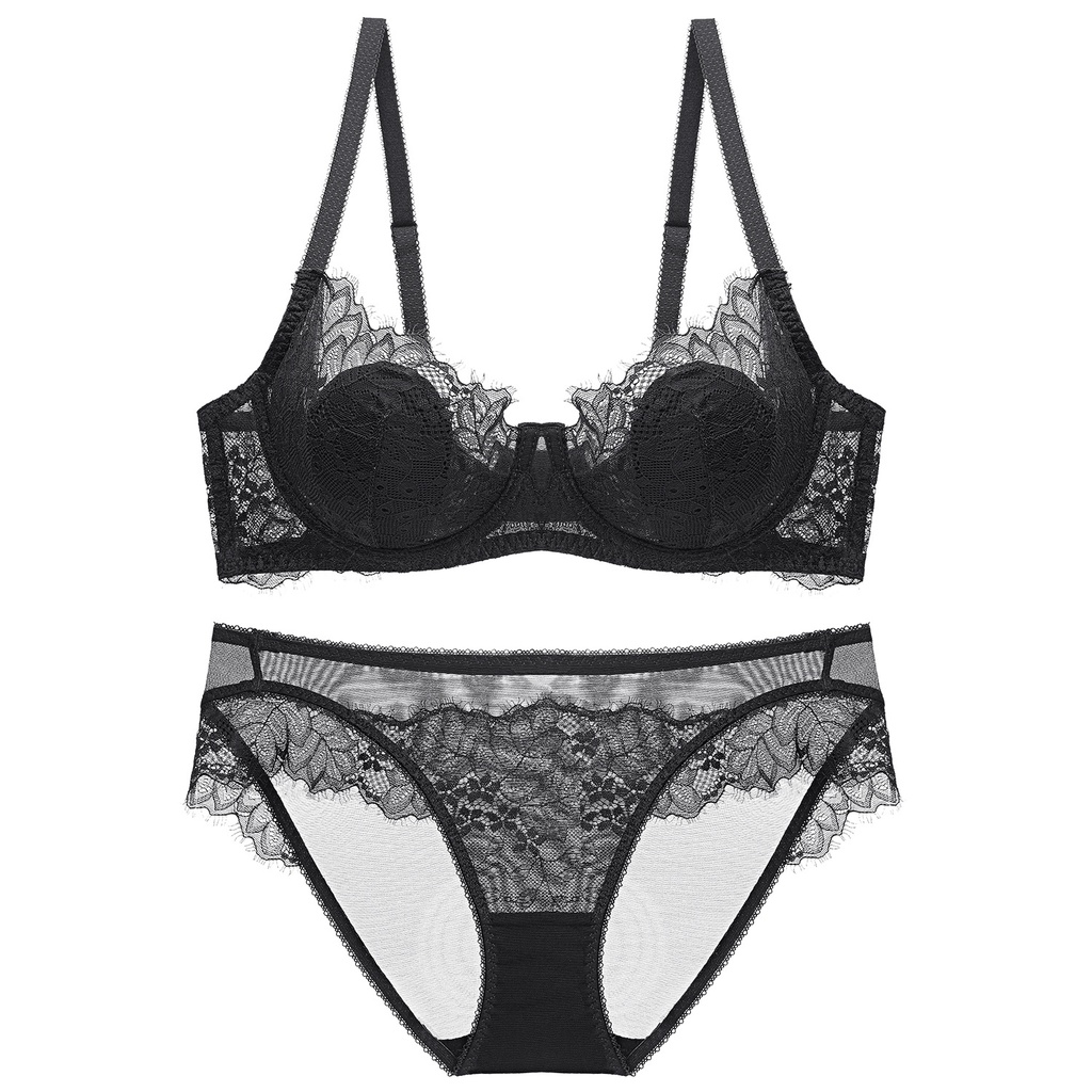 European And American Sexy Underwear Women's Thin Transparent Lace Underwear Suit