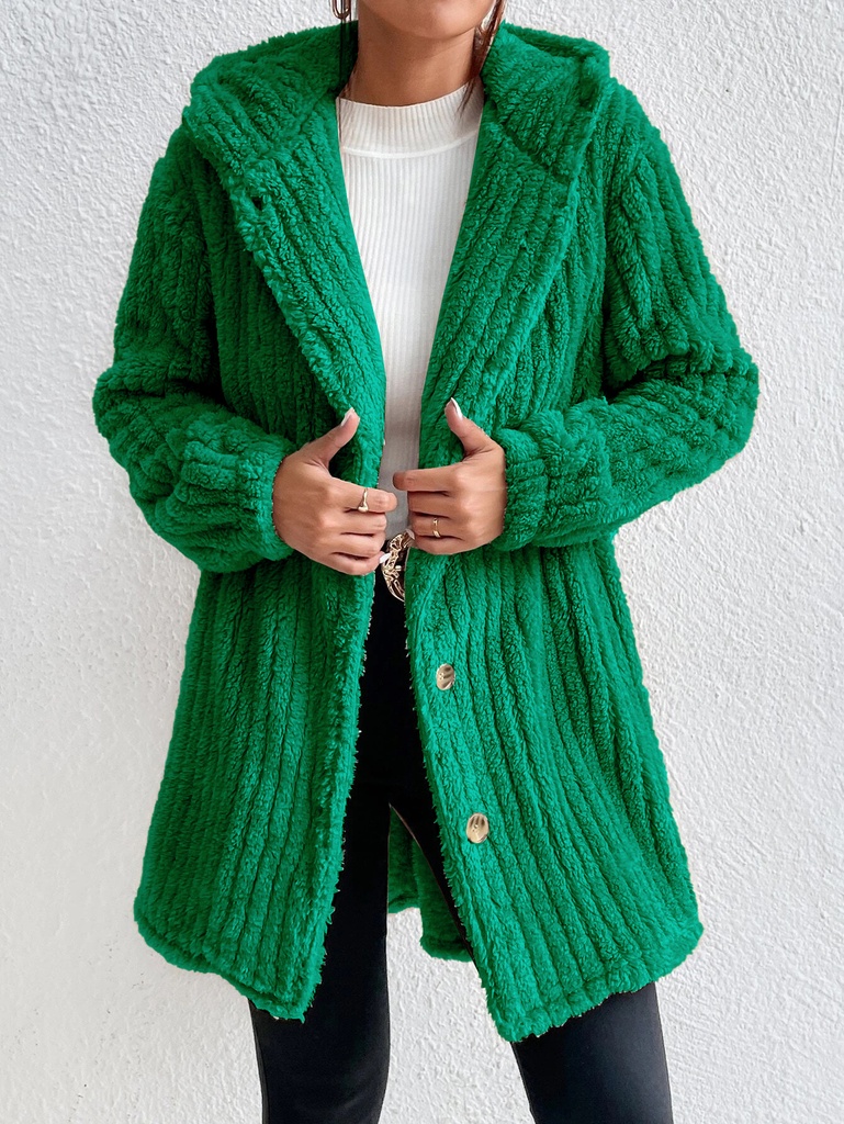 Women's Fashion Rabbit Plush Hooded Cardigan Coat