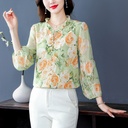 Women's Fashionable And Slimming Printed Chiffon Shirt