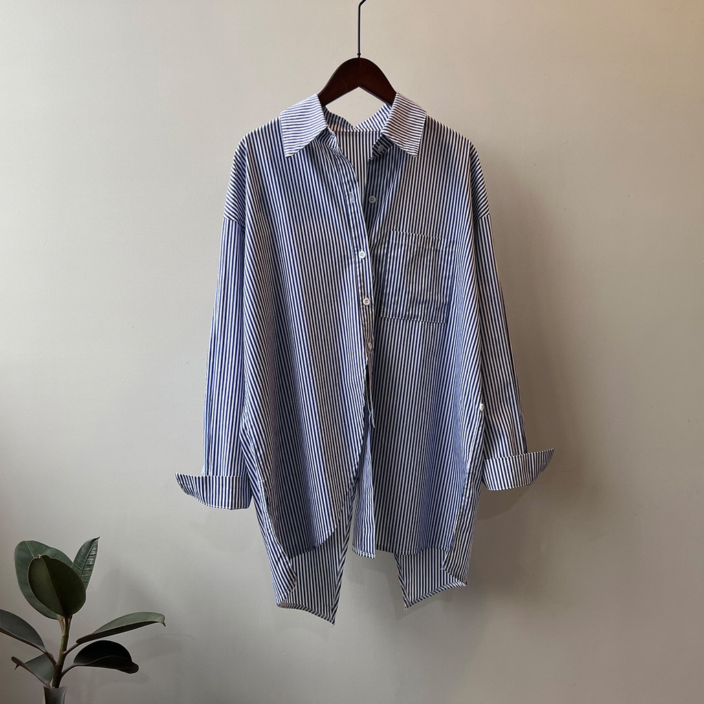 Women's Striped Back Split Shirt
