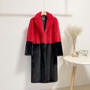 Stitching Coat Women's Wool And Fur Coat Mid-length