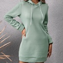 Women's Loose Casual Solid Color Mid-length Hooded Sweater