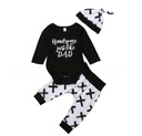 Printed Pants With Hat Three-piece Set