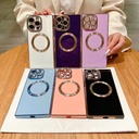 Electroplating Square Magnetic Phone Case Solid Color