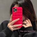 Solid Color Stereo Heart Mobile Phone Shell