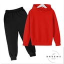 Solid Color Set With Fleece Loose Fitting Hoodie And Pants, Two-piece Set