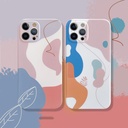 Color-blocking Watercolor All-inclusive Fine Hole Mobile Phone Case
