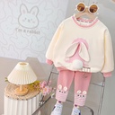 Baby Girl Cute Ears Sweater Cartoon Long Sleeve Leggings Suit