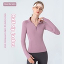 Women's Stand Collar Half Zip Sports Long-sleeved Top