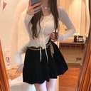 Fake Two-piece V-neck Ice Silk Knitted Cardigan Women
