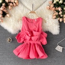 Design Sense Of Niche Three-dimensional Pleated Ruffled Waist, Slimmer Sleeveless Chiffon Shirt