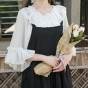 Chiffon Shirt One-neck Loose Light Flared Sleeve Shirt