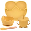 Silicone Suction Cup Dinner Plate Baby And Children's Divided Plate Set
