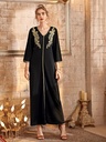 Elegant Embroidered Dress with an Oriental Touch
