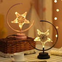 Handmade LED lamp with a moon and star design, a perfect decoration for creating a spiritual ambiance during Ramadan