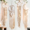 Ramadan decorative hanging tapestry with a moon and star design, featuring lights for a spiritual ambiance