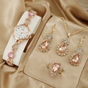 A luxurious women's watch with a simple design, featuring quartz movement and an elegant jewelry-like bracelet