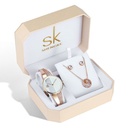 Three-Piece Rose Gold Watch Set with Elegant and Modern Design