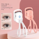 Portable rechargeable electric eyelash curler for long-lasting thermal curling and a stunning look