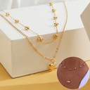 Double-Layer Heart Necklace with a delicate chain, this multilayered gold-colored metal necklace exudes modern elegance, making it the perfect accessory to add a touch of luxury and charm to your look