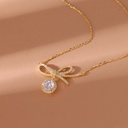 925 Sterling Silver Bow Women's Necklace – Elegant and Luxurious Style