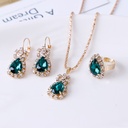 Necklace, Earrings, and Ring Set with Water Drop Rhinestones, featuring an Elegant and Modern Design for Your Look