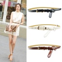 Elegant Women's Belt in Glossy PU Leather with Pin Buckle Design 