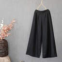 Wide-leg pants with a stylish and modern casual design, made from a comfortable cotton and linen blend, offering a practical and effortless look 