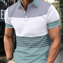 Men's Casual Striped Short-Sleeve Shirt with a Modern and Stylish Design
